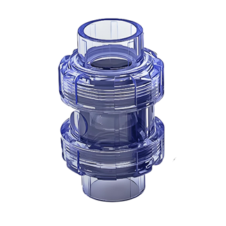 Clear PVC True Union Ball Check Valve