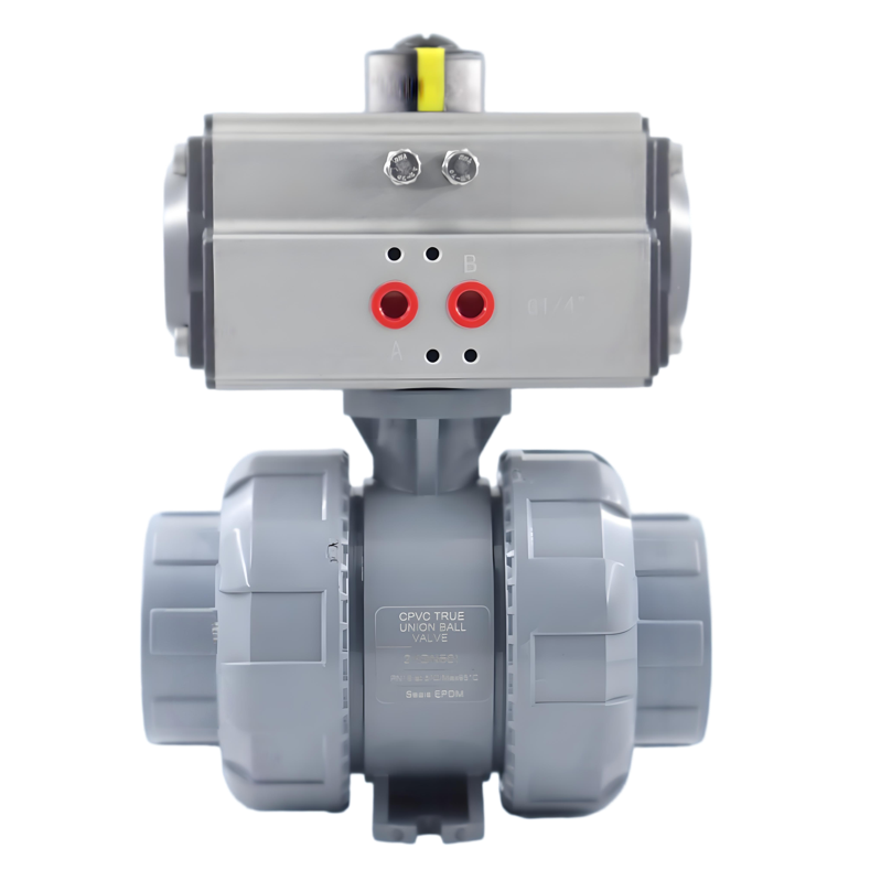 CPVC Pneumatic Actuated True Union Ball Valve