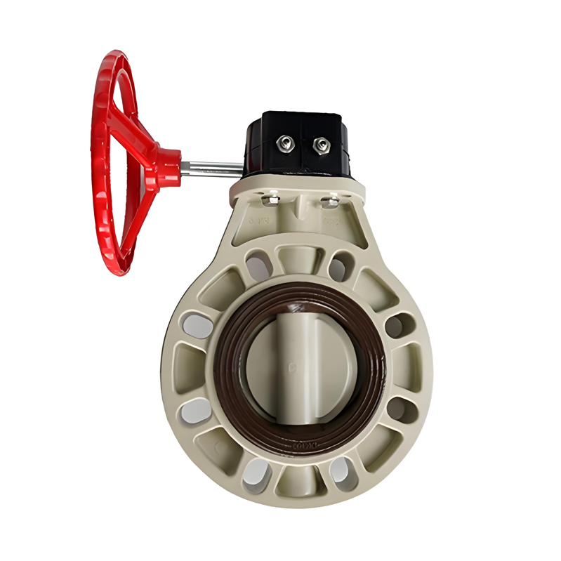 PPH Worm Gear Type Butterfly Valve