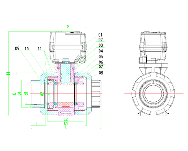 UPVC Electric Actuated True Union Ball Valve Structure and Principle of Use
