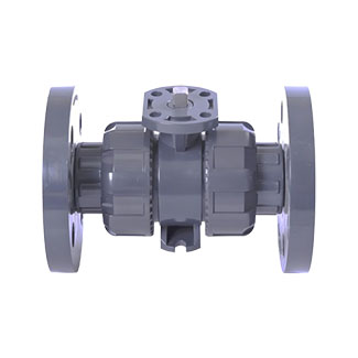 CPVC Flange Type Ball Valve With Directly Mounting Pad